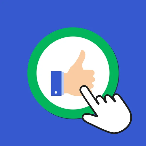 Hand with thumbs up icon. Like concept. Hand Mouse Cursor Clicks — Stock Vector