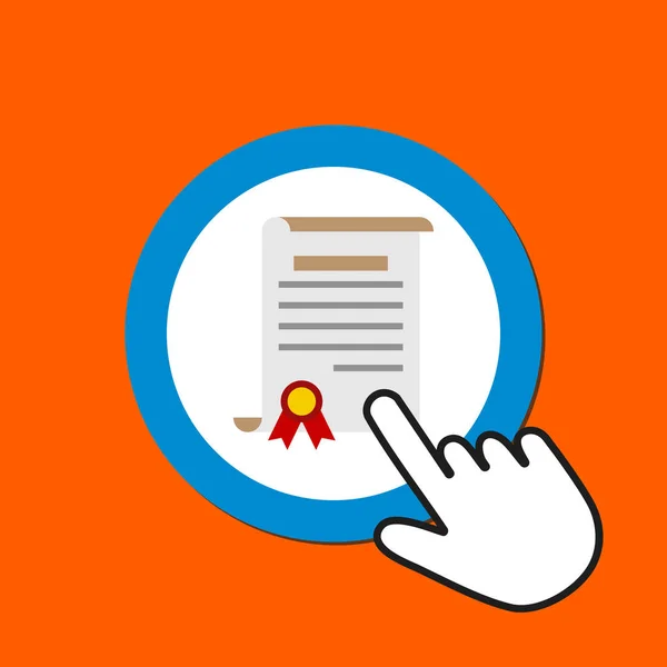 Award certificate icon. Award, achievement concept. Hand Mouse C — Stock vektor