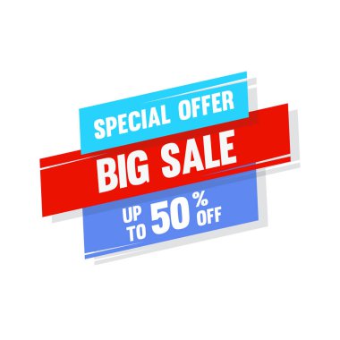 Satış afişi şablonu tasarımı. Özel teklif konsepti. Renkli biçim