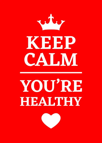 Lham Verici Bir Poster Sakin Sağlıklısın Kırmızı Gergedan Yazdırma Tasarımı — Stok Vektör