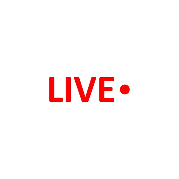 Signe Live Stream Symbole Rouge Bouton Streaming Direct Radiodiffusion Emblème — Image vectorielle