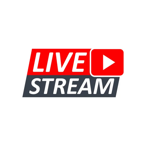 Live Stream Skylt Röd Symbol Knapp För Live Streaming Sändning — Stock vektor