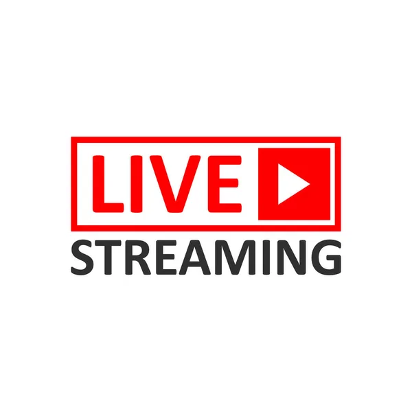 Live Stream Rotes Symbol Schaltfläche Für Live Streaming Übertragung Emblem Stockillustration