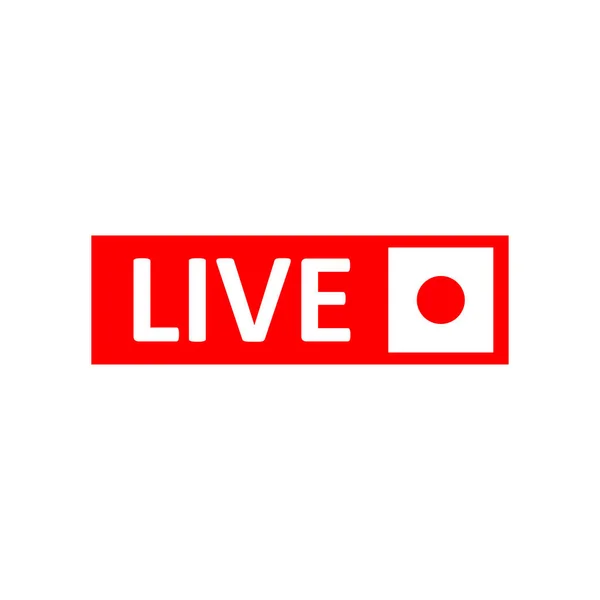 Live Stream Bord Rood Symbool Knop Van Live Streaming Uitzending — Stockvector