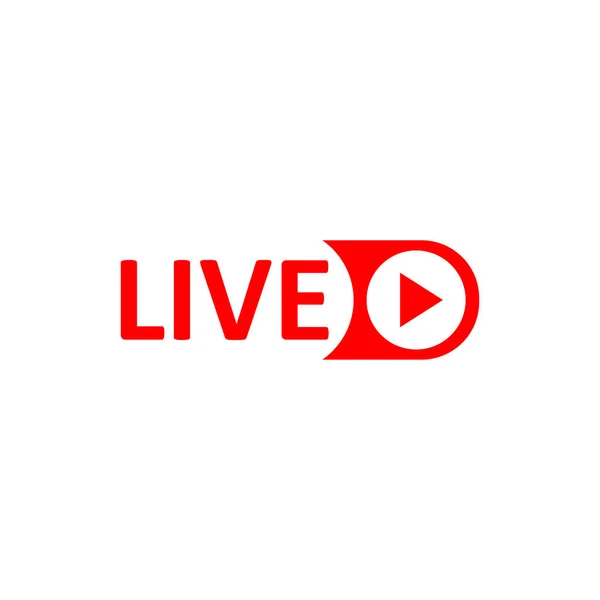 Znak Live Stream Czerwony Symbol Przycisk Transmisji Żywo Nadawanie Emblemat Ilustracja Stockowa