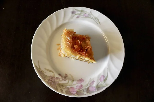 Baklava Filo Pastası Kurutulmuş Meyve Üst Manzara Tarifler Mutfaktan Yapılan — Stok fotoğraf