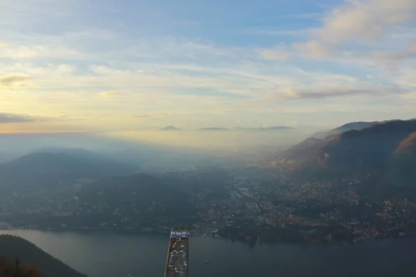 Panorama Das Montanhas Lago Como Lombardia Viagens Paisagens — Fotografia de Stock