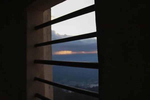 Schöner Sonnenuntergang Mit Blick Auf Die Berge Und Den Comer — Stockfoto