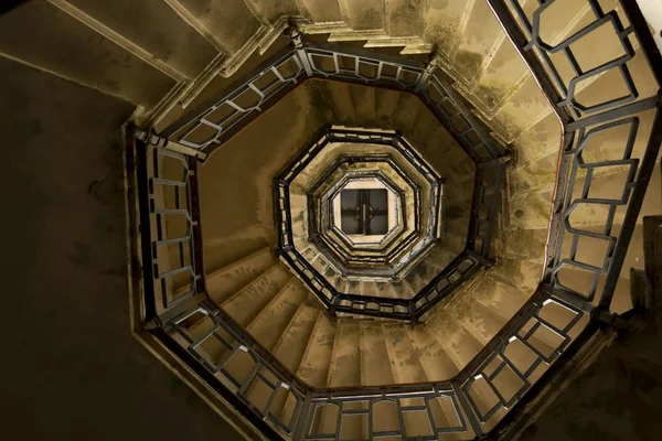 Escaleras Caracol Dentro Del Faro Vistas Desde Abajo Viajes Arquitectura — Foto de Stock