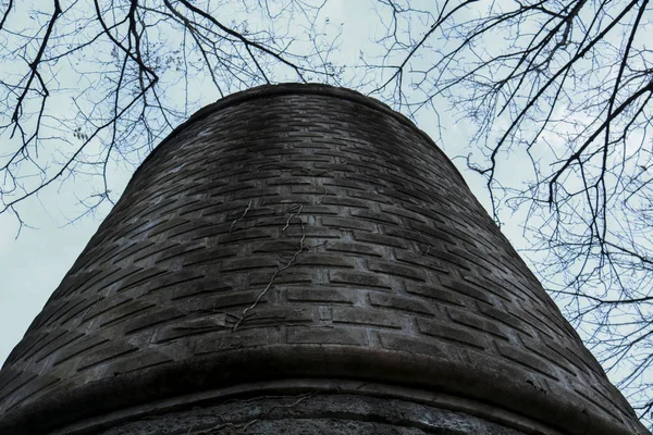Кирпичная Башня Комо Видно Снизу Путешествия Архитектура Ломбардии — стоковое фото