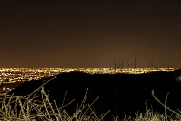 Nachtpanorama Mit Blick Auf Die Stadt Como Vom Palanzone Berg — Stockfoto