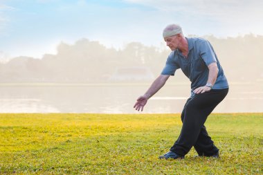 Tai Chi Chuan bir parkta insanların pratik