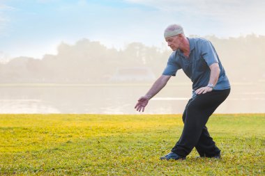 Tai Chi Chuan bir parkta insanların pratik