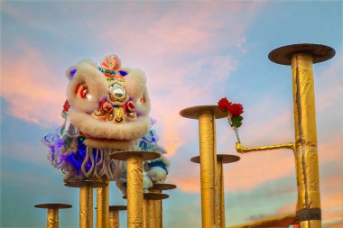 Çin yeni yılı Kutlama dansında aslan