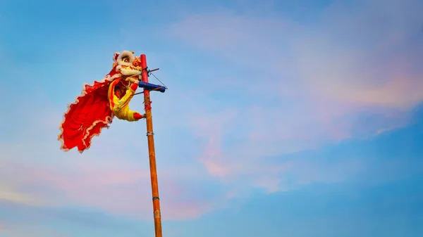 Dança do leão na celebração do Ano Novo Chinês — Fotografia de Stock