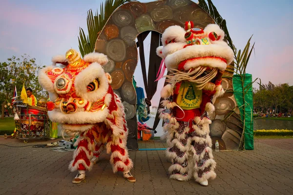 Danza del León en una Celebración del Año Nuevo Chino — Foto de Stock