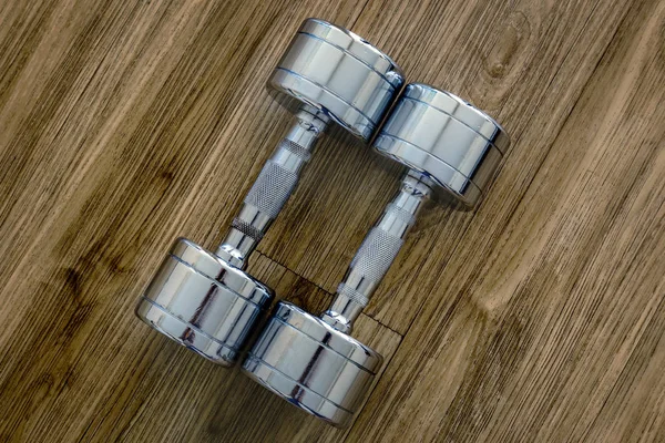 A Pair of Dumbells in a Sport Fitness Room — Stock Photo, Image