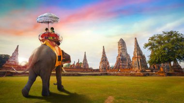 WAT Chaiwatthanaram tapınakta Ayutthaya Historical Park, Unesco Dünya Mirası alanı, Tayland