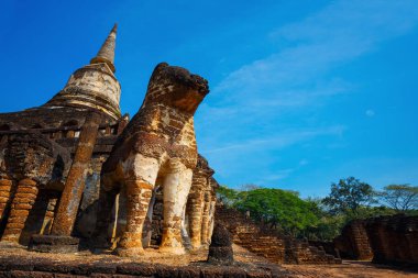 WAT Chang Lom tapınakta Si Satchanalai Tarih Parkı, Unesco Dünya Mirası Sukhothai, Tayland