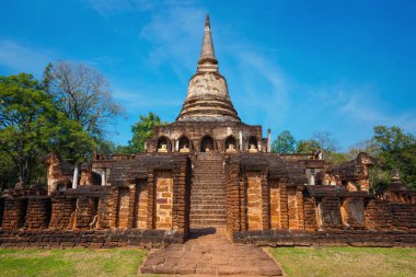 WAT Chang Lom tapınakta Si Satchanalai Tarih Parkı, Unesco Dünya Mirası Sukhothai, Tayland