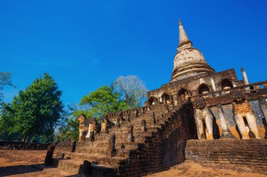 WAT Mahathat tapınakta Sukhothai Historical Park, Unesco Dünya Mirası Tayland semt