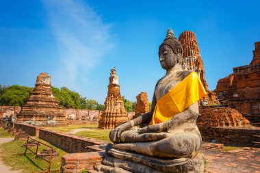 WAT Mahathat tapınakta Ayutthaya Historical Park, Unesco Dünya Mirası alanı, Tayland
