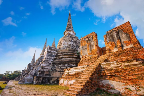 Templo Wat Phra Si Sanphet en el Parque Histórico de Ayutthaya, Patrimonio de la Humanidad por la UNESCO, Tailandia —  Fotos de Stock