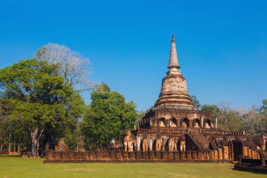 WAT Chang Lom tapınakta Si Satchanalai Tarih Parkı, Unesco Dünya Mirası Sukhothai, Tayland