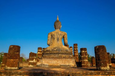 WAT Mahathat tapınakta Sukhothai Historical Park, Unesco Dünya Mirası Tayland semt