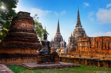 Wat Phra Si Sanphet tapınakta Ayutthaya Historical Park, Unesco Dünya Mirası alanı, Tayland