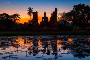 WAT Mahathat Tapınağı'nda Sukhothai Tarih Parkı, Unesco Dünya Mirası Tayland