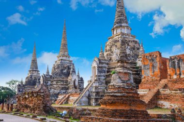 Wat Phra Si Sanphet tapınakta Ayutthaya Historical Park, Unesco Dünya Mirası alanı, Tayland