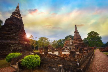 WAT Mahathat Tapınağı'nda Sukhothai Tarih Parkı, Unesco Dünya Mirası Tayland
