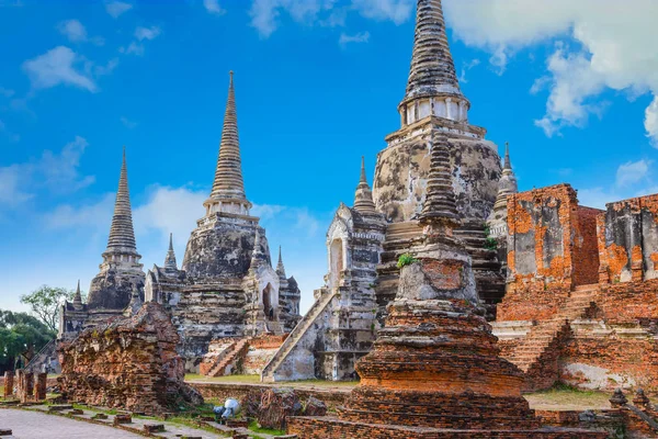 Wat Phra Si Sanphet tapınakta Ayutthaya Historical Park, Unesco Dünya Mirası alanı, Tayland