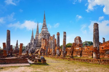 Wat Phra Si Sanphet temple in Ayutthaya Historical Park, a UNESCO world heritage site, Thailand clipart