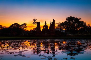 WAT Mahathat Tapınağı'nda Sukhothai Tarih Parkı, Unesco Dünya Mirası Tayland
