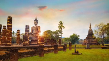 WAT Mahathat Tapınağı'nda Sukhothai Tarih Parkı, Unesco Dünya Mirası Tayland