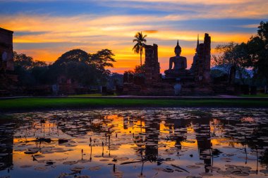WAT Mahathat Tapınağı'nda Sukhothai Tarih Parkı, Unesco Dünya Mirası Tayland