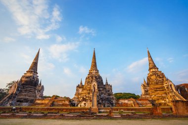 Wat Phra Si Sanphet tapınakta Ayutthaya Historical Park, Unesco Dünya Mirası alanı, Tayland