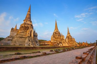 Wat Phra Si Sanphet tapınakta Ayutthaya Historical Park, Unesco Dünya Mirası alanı, Tayland