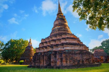 WAT Mahathat Tapınağı'nda Sukhothai Tarih Parkı, Unesco Dünya Mirası Tayland