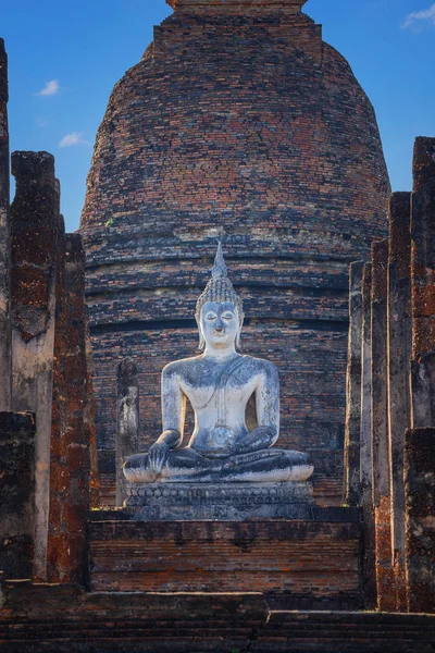 Wat Sa Si 寺スコータイ歴史公園、タイの世界遺産 — ストック写真