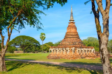 WAT Sorasak Tapınağı'nda Sukhothai Tarih Parkı, Unesco Dünya Mirası Tayland
