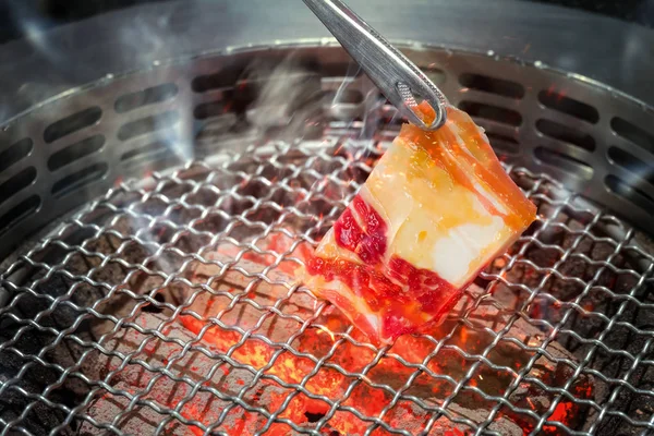 Yakiniku - Japanisches Grillen auf heißem Chacoal-Herd — Stockfoto