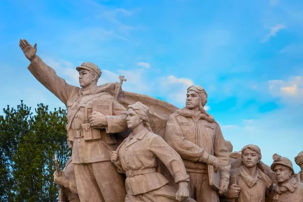 Monument\'s of people at Memorial Hall of Chairman Mao, the final resting place of Mao Zedong, Chairman of the Communist Party of China who passed away in 1976