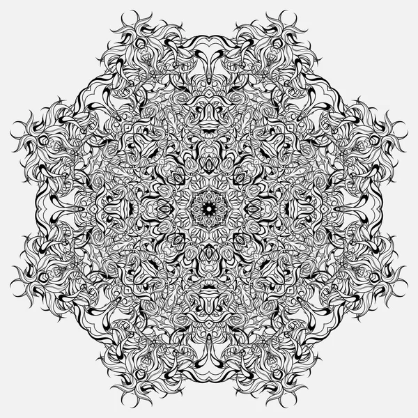 Circle Ornament Abstract Floral Mandala Design Coloring Books — Stock Vector