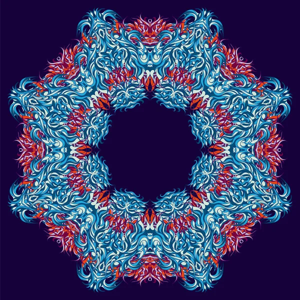 Decoración Radial Abstracta Patrón Circular Color Mandala Floral Ornamental Gamma — Vector de stock