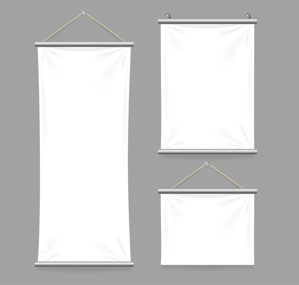 Banners textiles con juego de pliegues. Vector — Vector de stock