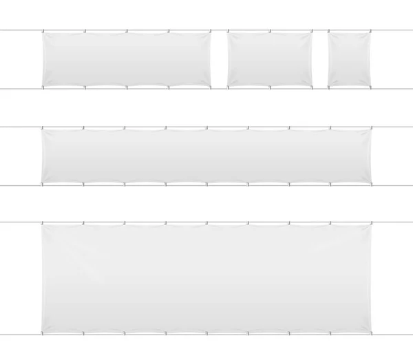 現実的な空白バナー テキスタイル セット。ベクトル — ストックベクタ