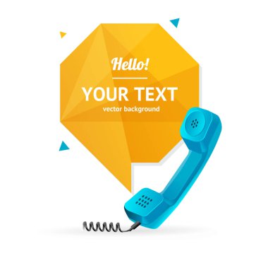 Kabarcık konuşma ile telefon alıcı. Vektör